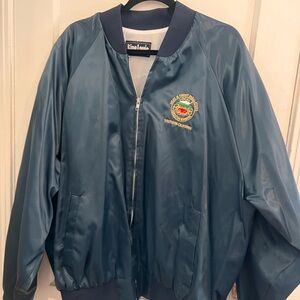 Men's Vintage Satin Navy Bomber Jacket